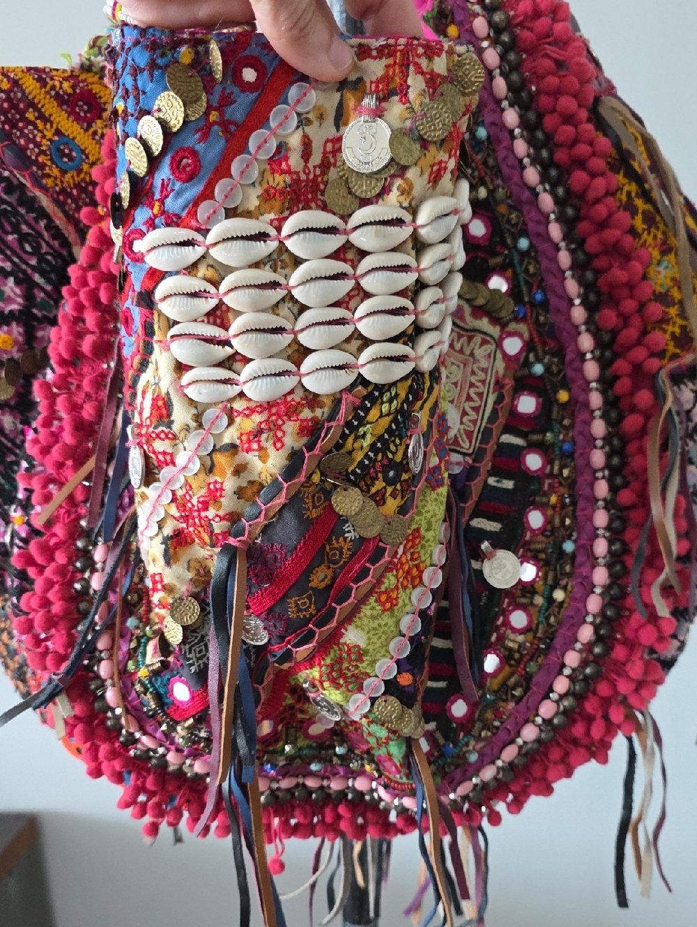 Boho Bold Embroidered Shoulder Tote Bag - Picture 3 of 16